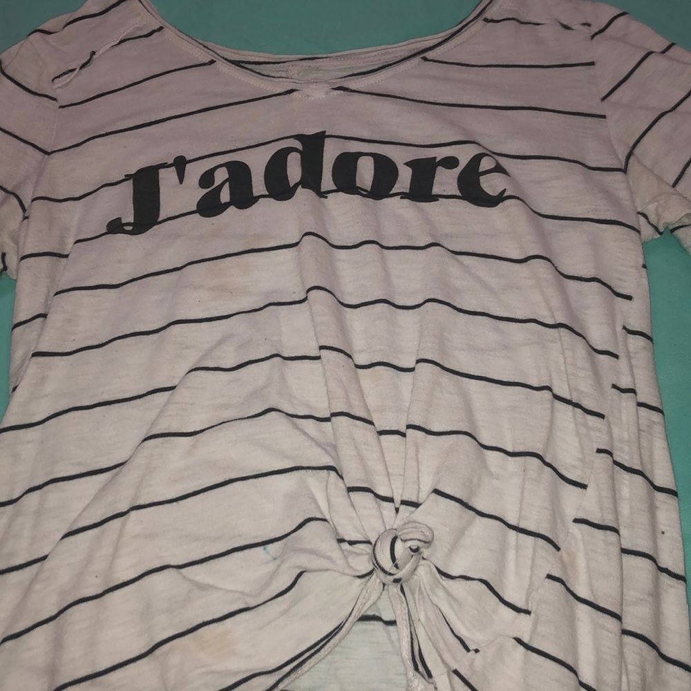 White and black striped shirt